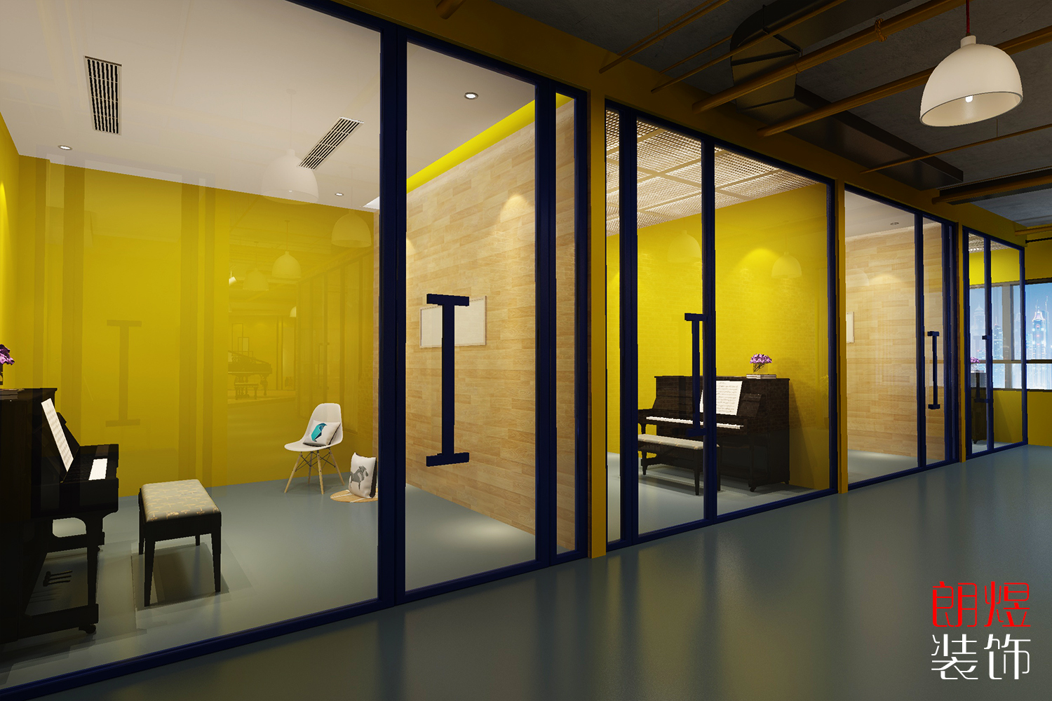 現(xiàn)代音樂藝術(shù)學校裝修效果圖